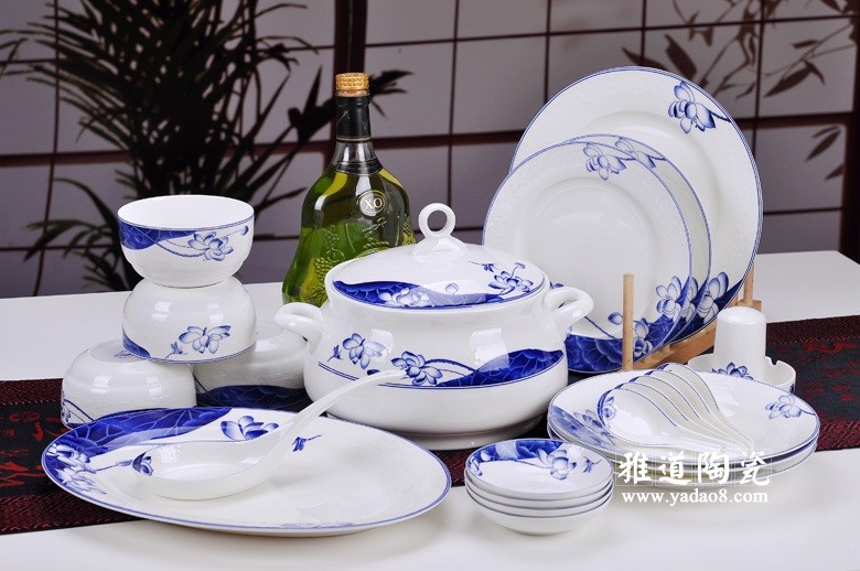 景德鎮荷塘清韻青花餐具