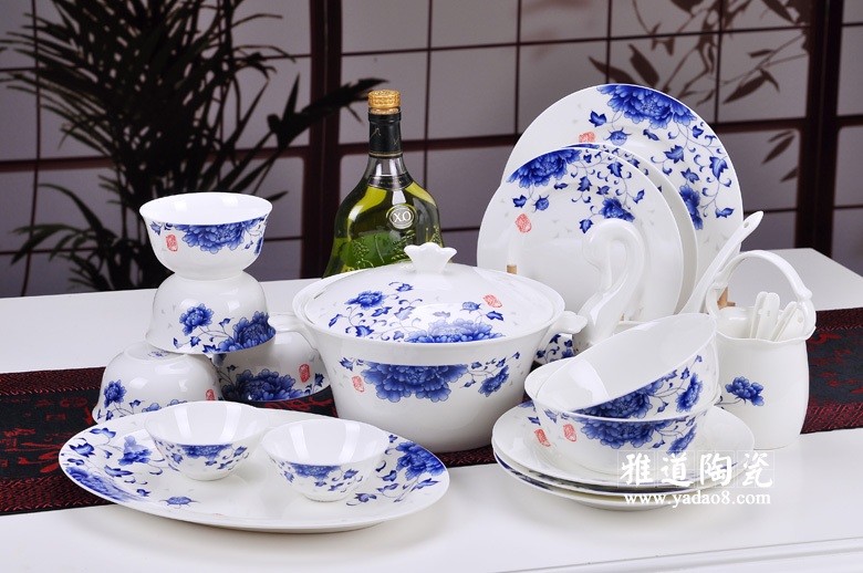 景德鎮國色多姿56頭陶瓷餐具