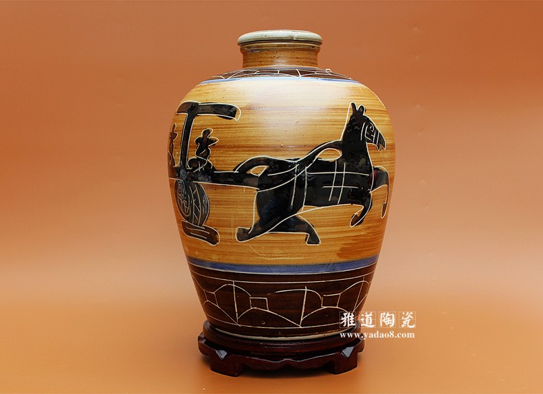 景德鎮仿古陶瓷酒壇20斤馬車款