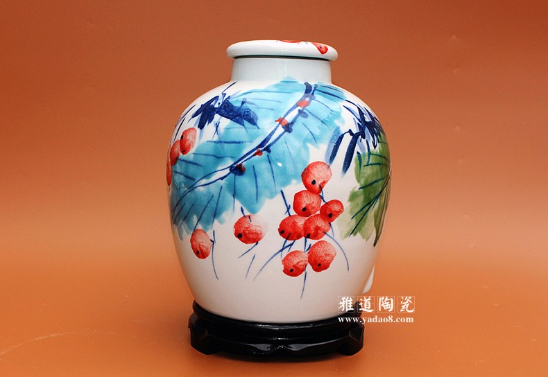 景德鎮酒壇子30斤手繪碩果