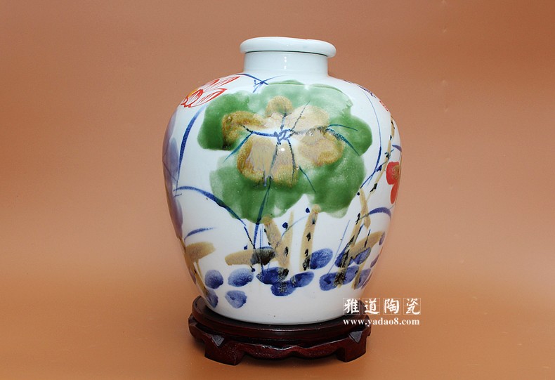 30斤景德鎮瓷器陶瓷酒壇子窯變荷花