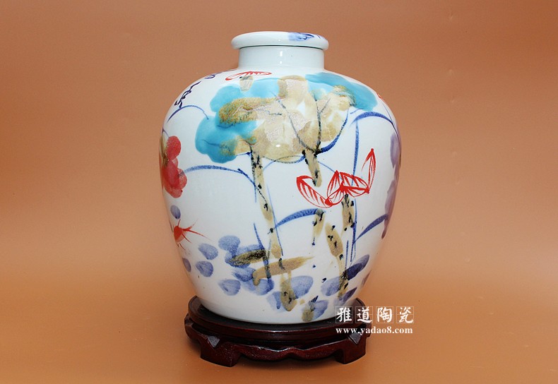 30斤景德鎮瓷器陶瓷酒壇子窯變荷花