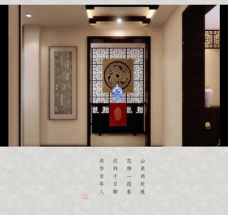 周惠勝手繪青花瓷花瓶 柳湖春曉-實拍圖