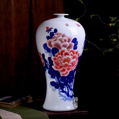 陶瓷牡丹花瓶名家手繪花開富貴家居