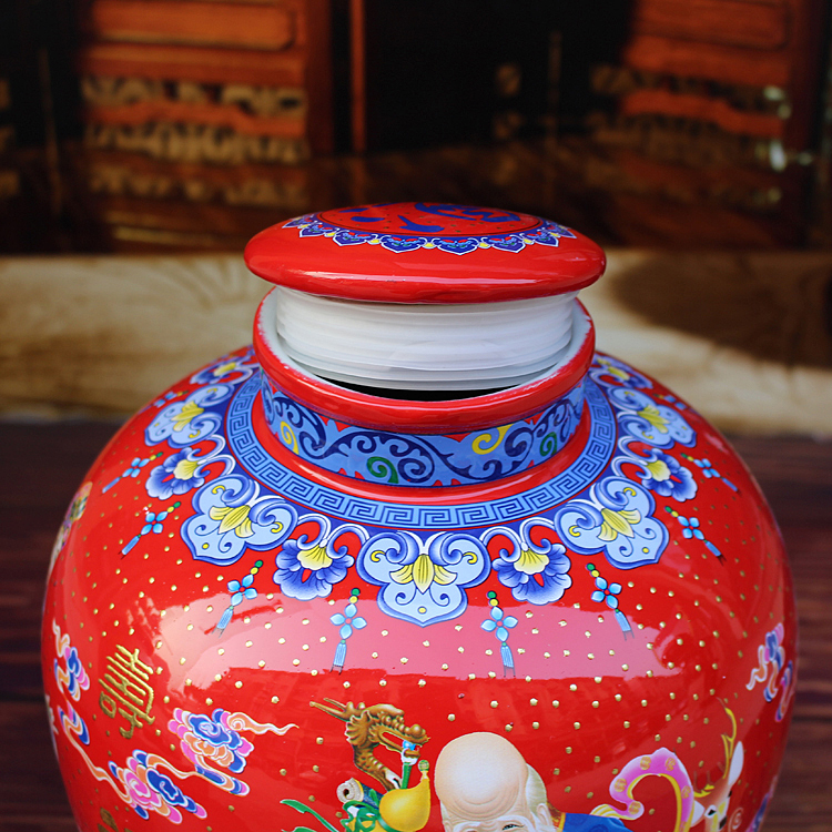 10斤20斤點金福祿壽高檔陶瓷酒壇