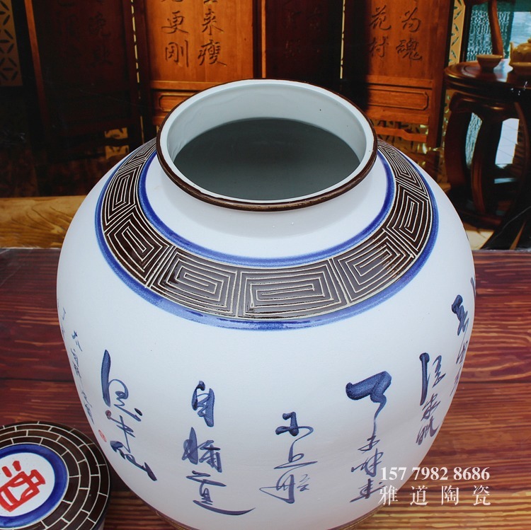 100斤陶瓷酒壇手繪李白醉酒圖