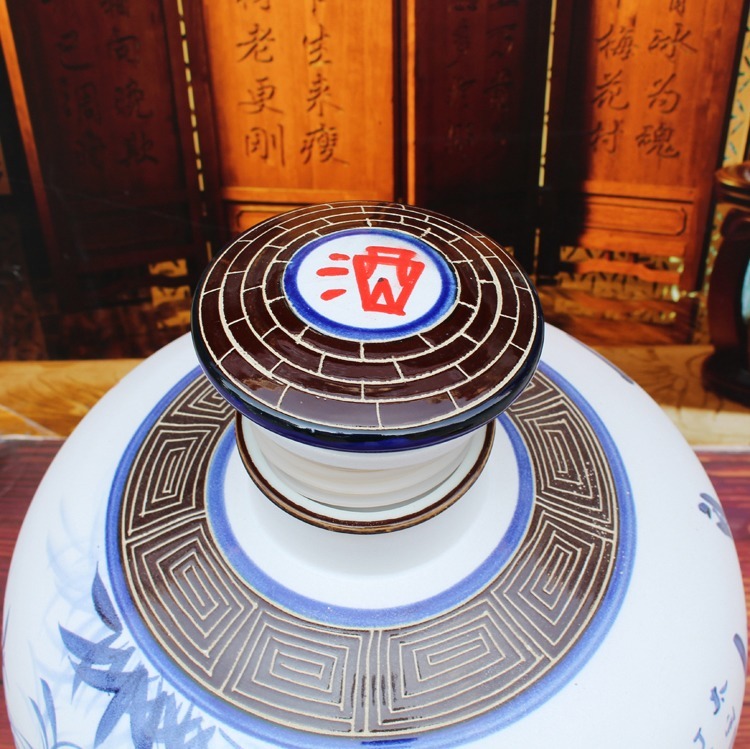 100斤陶瓷酒壇手繪李白醉酒圖