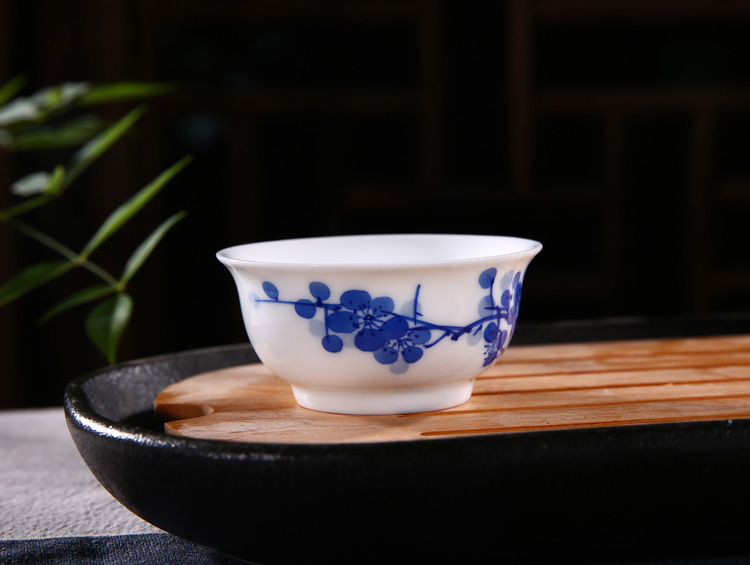 景德鎮手繪寫意梅花蓋碗高檔茶具批發