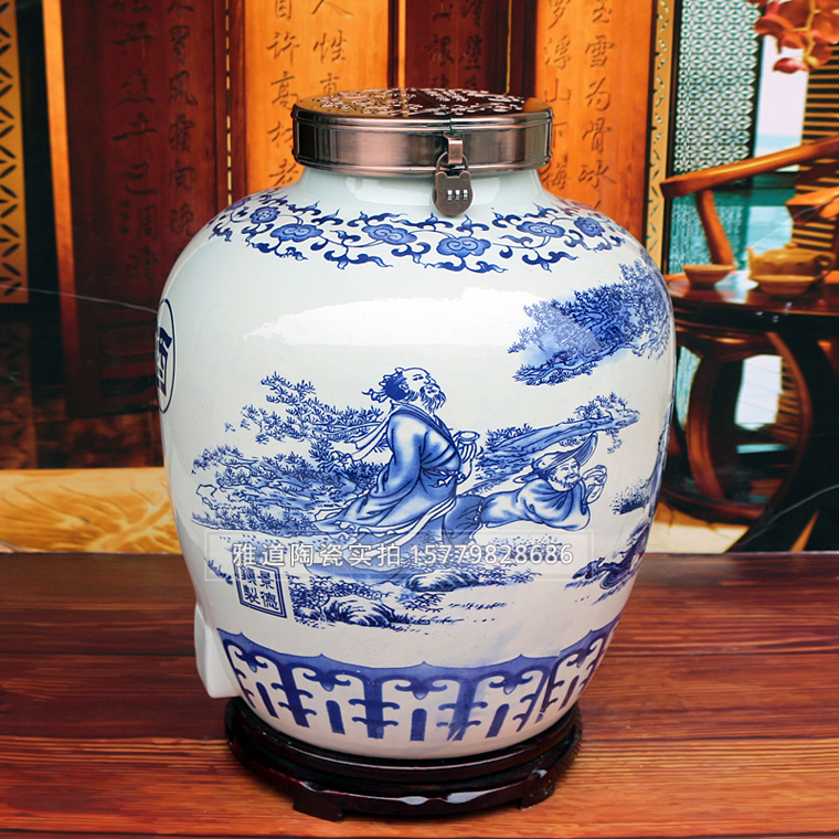 100斤青花密封大酒壇