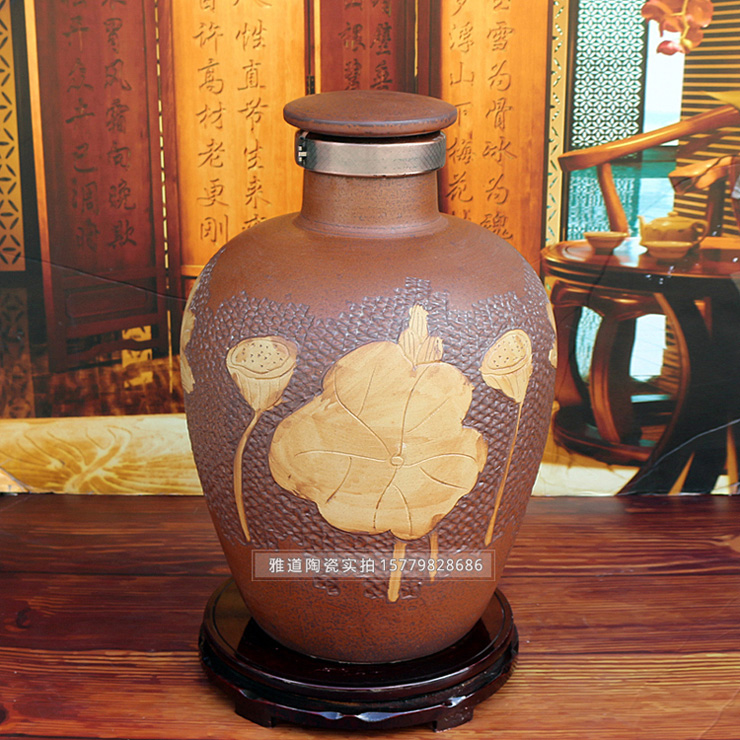 景德鎮雕刻私藏白酒50斤陶瓷酒壇 