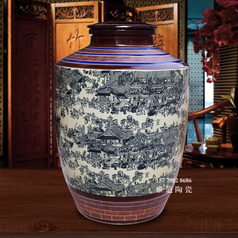 景德鎮100斤裝陶瓷大酒壇（清明上河圖）