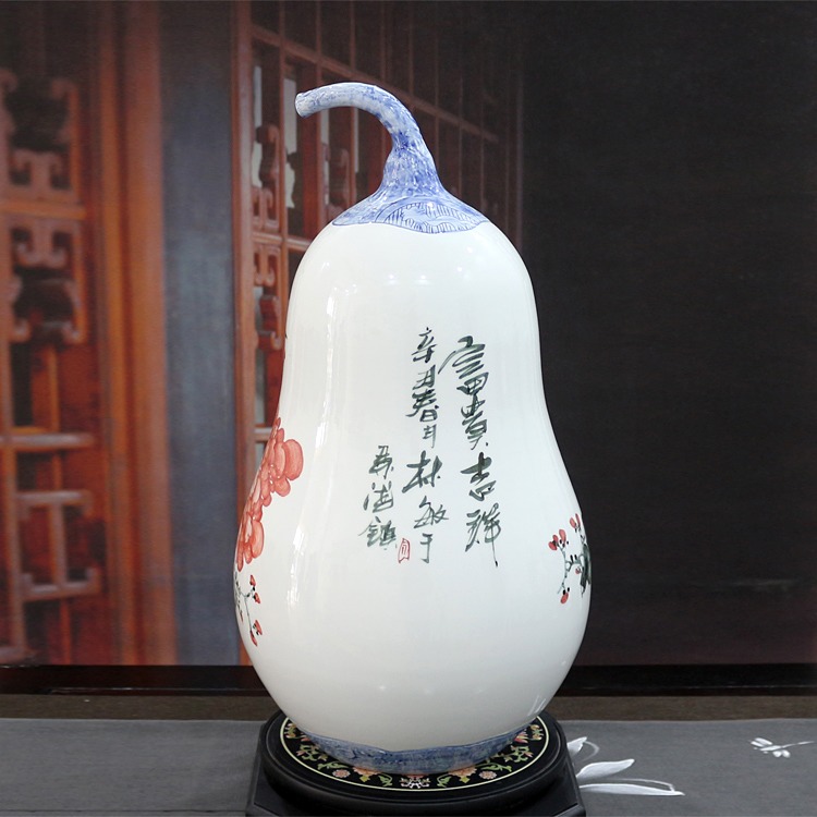 景德鎮陶瓷葫蘆花瓶（富貴吉祥）