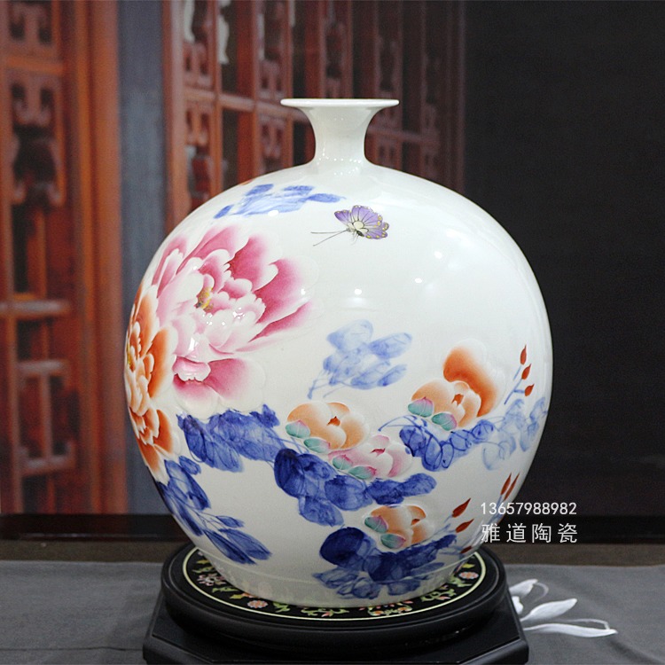 景德鎮花瓶花開富貴家居擺件