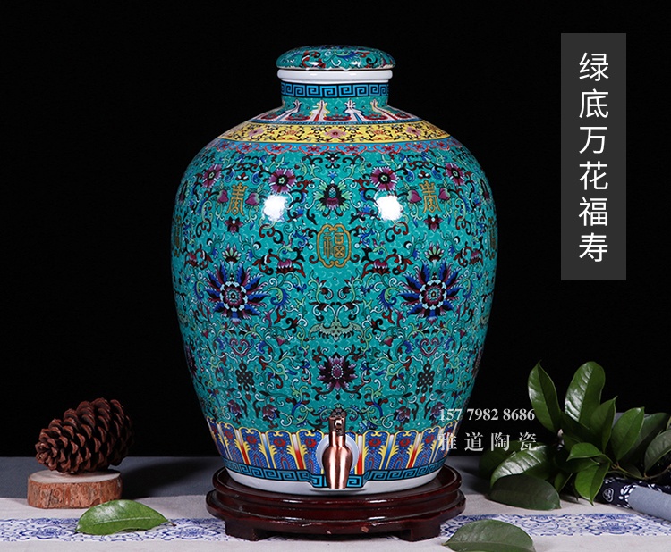 景德鎮5至50斤琺瑯彩工藝陶瓷酒壇
