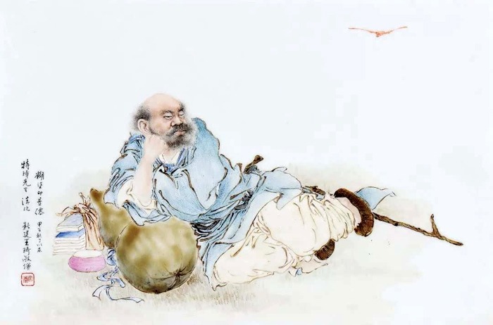 王琦瓷板畫《糊涂即是仙》