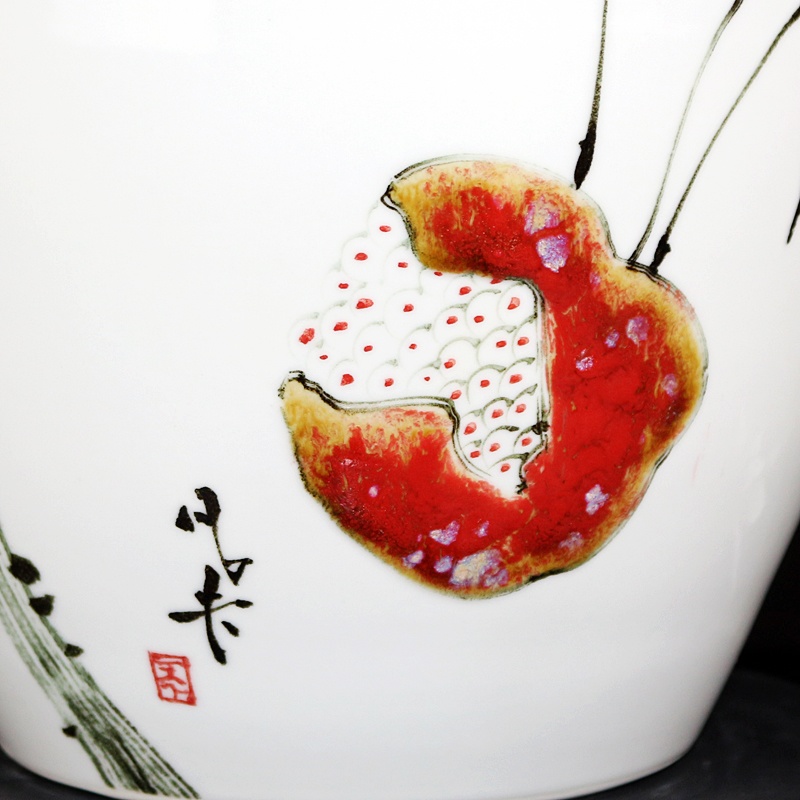 手繪新中式高溫窯變藝術花瓶