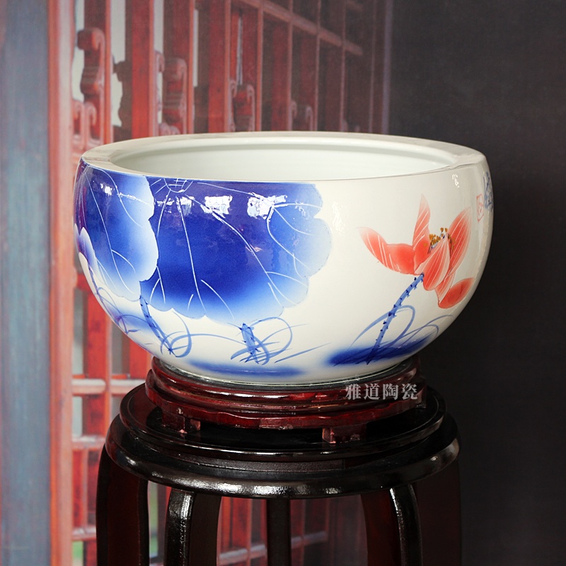 景德鎮陶瓷器聚寶盆睡蓮缸（清香）(圖2)