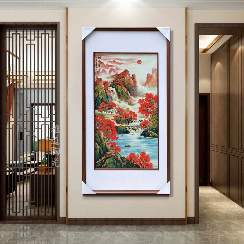 名家玄關裝飾山水瓷板畫（鴻運當頭）(圖1)