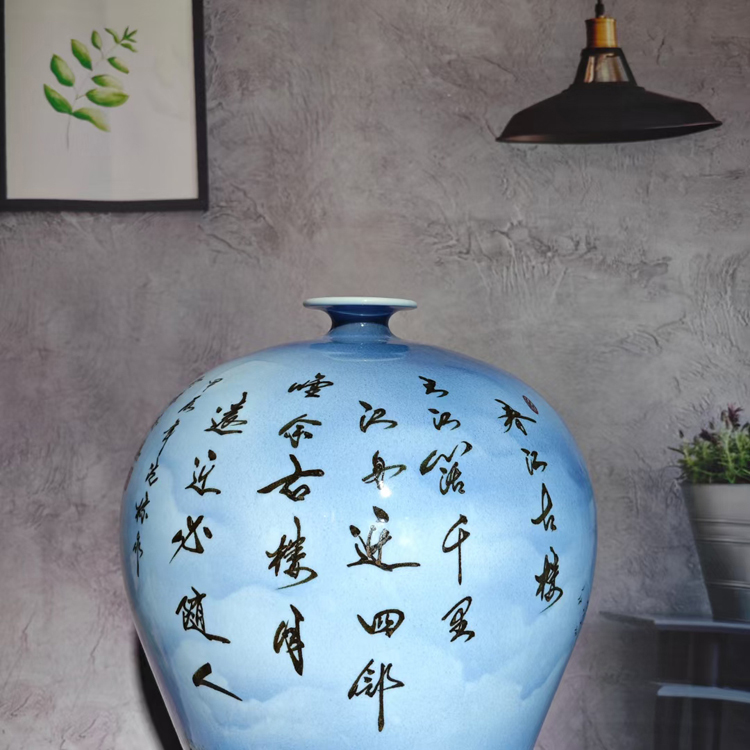 景德鎮手工手繪陶瓷花瓶梅瓶（春江古樓 ）(圖9)