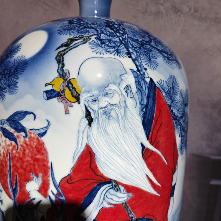 景德鎮手繪藝術陶瓷花瓶（福祿壽喜）(圖5)