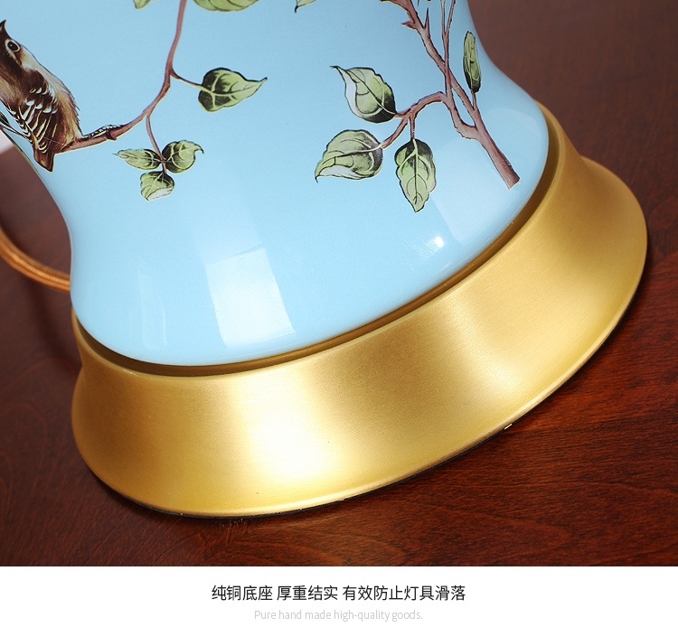 景德鎮陶瓷花鳥客廳臥室床頭歐式臺燈