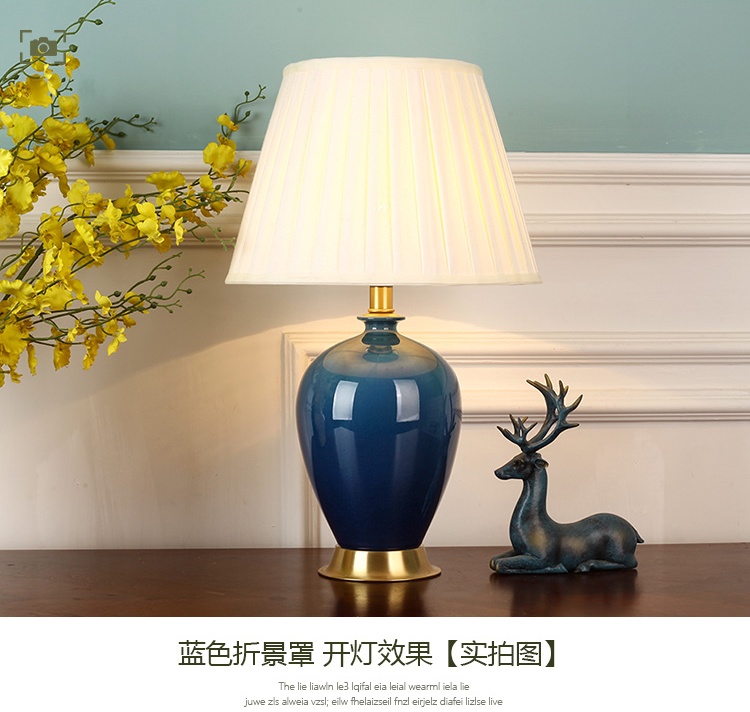 景德鎮美式家用客廳床頭裝飾陶瓷臺燈